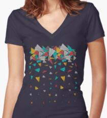 Flying paper planes Fitted V-Neck T-Shirt