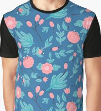Blue florals Graphic T-Shirt