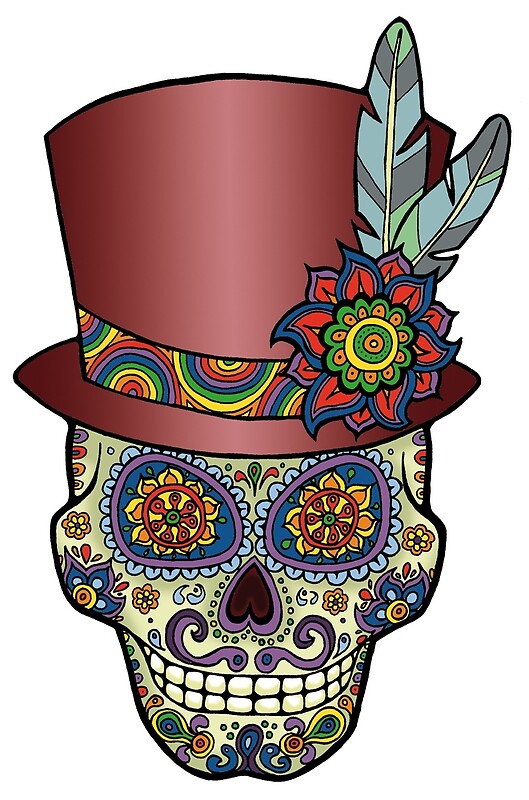 Details about   BEDAZZLED  DAY OF THE DEAD 3 Sugar Skulls Top Hat Hanging Decoration 