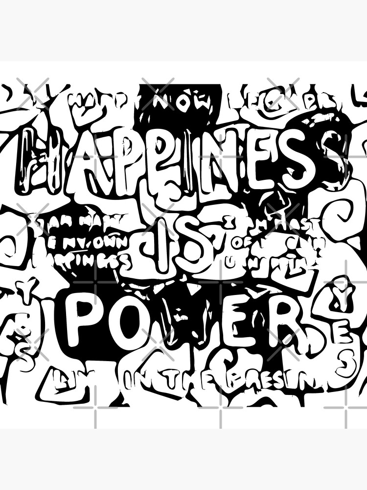 Happiness is Power v2 - Black and Transparent by willpate