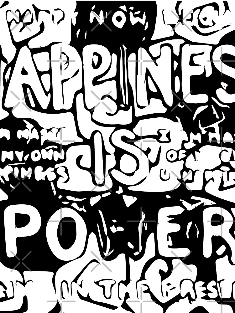 Happiness is Power v2 - Black and Transparent by willpate