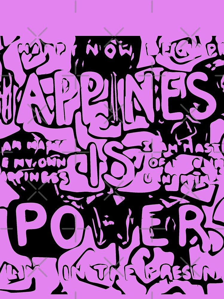 Happiness is Power v2 - Black and Transparent by willpate