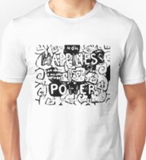 Happiness is Power v2 - Black and Transparent Slim Fit T-Shirt