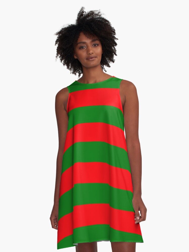 red and green christmas dress