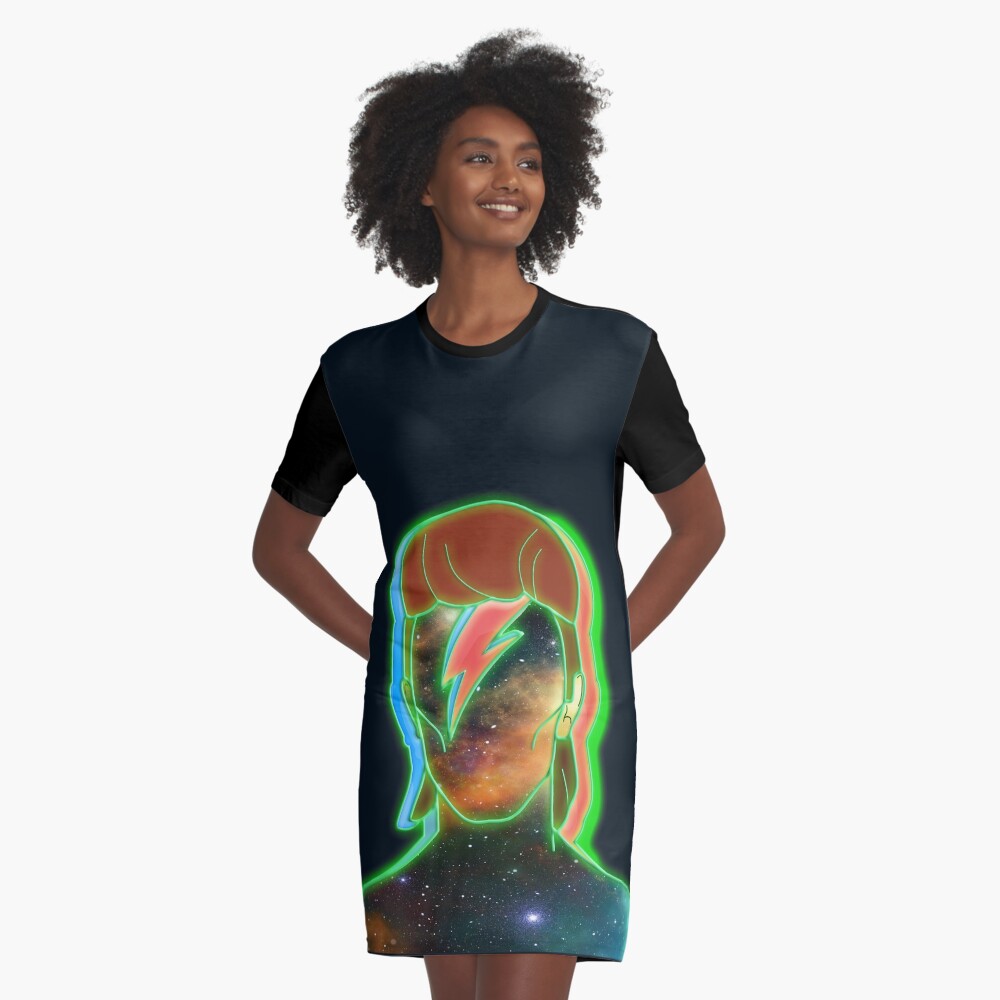 STARMAN/ Neon nostalgia tribute Graphic T-Shirt Dress