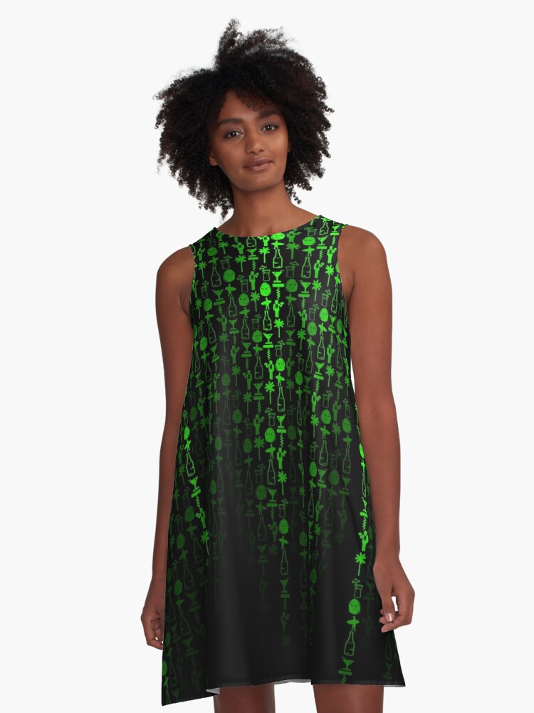 neon green cocktail dress