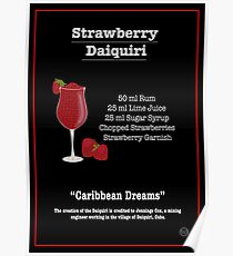 Erdbeer Daiquiri Cocktail Rezept Poster