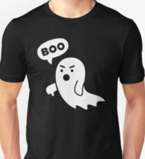 Disapproving Ghost heckling Boo! with thumbs down Slim Fit T-Shirt