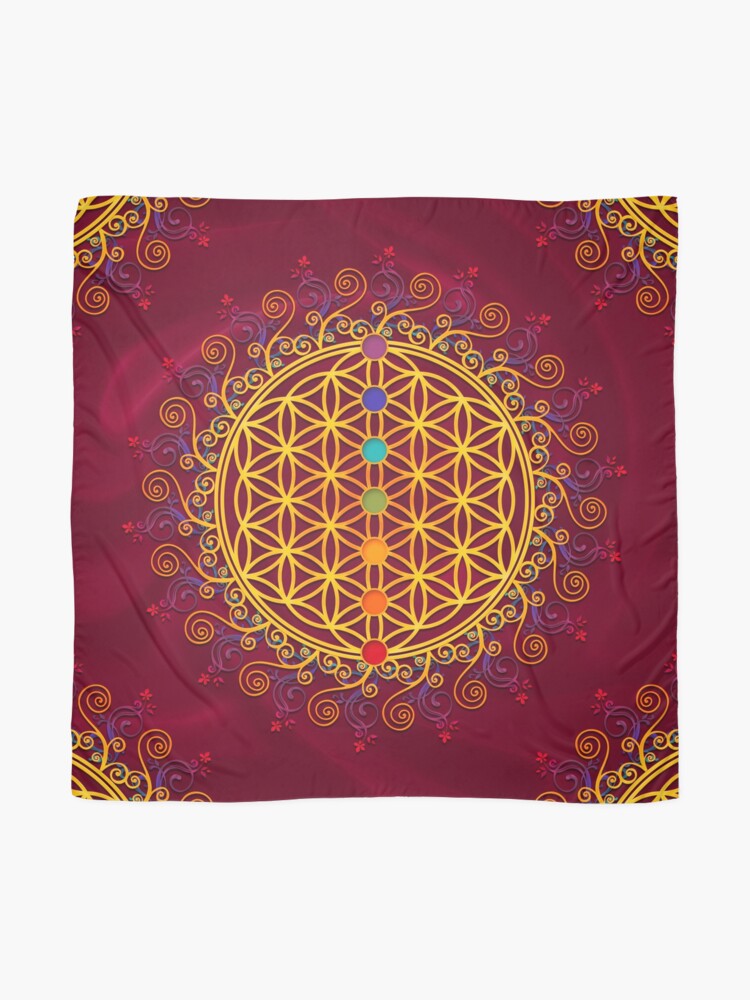 Alternate view of FLOWER OF LIFE, CHAKRAS, SPIRITUALITY, YOGA, ZEN, Scarf