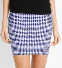 Large Australian Flag Blue and White Gingham Houndstooth Check Mini Skirt
