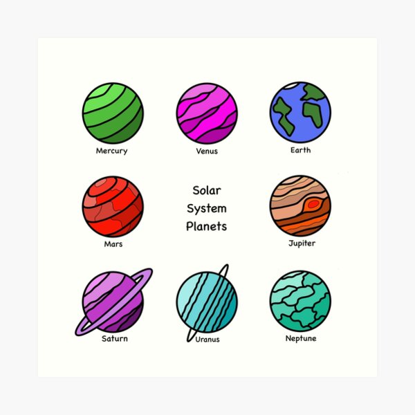 Solar System Planets - Super Eight Art Print