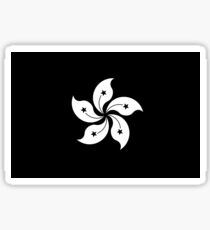 Black and White Hong Kong Flag Sticker