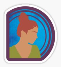 Silhouetted Redhead Girl Sticker