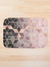 Pink And Grey Gradient Cubes Bath Mat