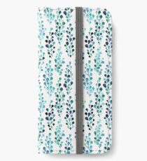Türkisfarbenes Laub iPhone Flip-Case/Hülle/Klebefolie