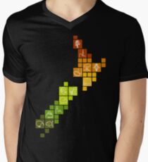 New Zealand Fun Map Men's V-Neck T-Shirt
