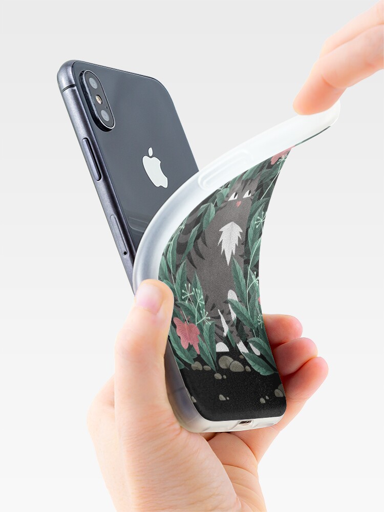 Alternate view of Butterfly Garden (Tabby Cat Version) iPhone Case & Cover