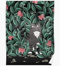 Butterfly Garden (Tabby Cat Version) Poster
