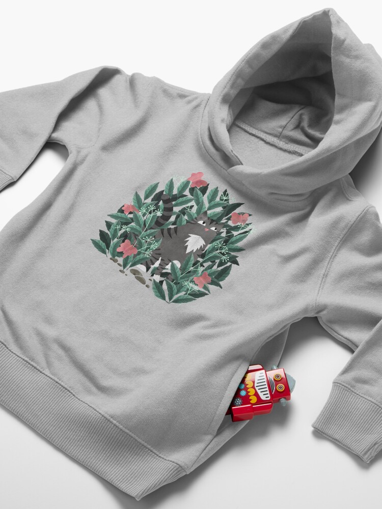 Alternate view of Butterfly Garden (Tabby Cat Version) Toddler Pullover Hoodie