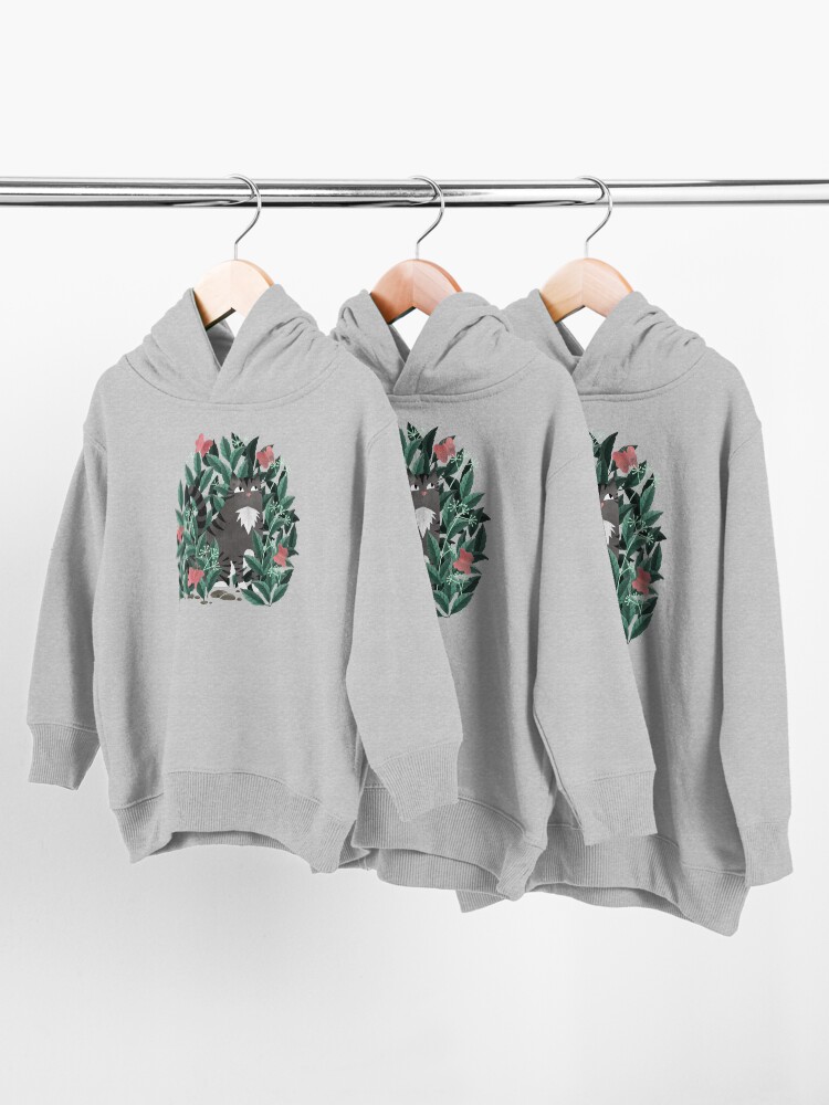 Alternate view of Butterfly Garden (Tabby Cat Version) Toddler Pullover Hoodie