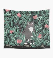 Butterfly Garden (Tabby Cat Version) Tapestry