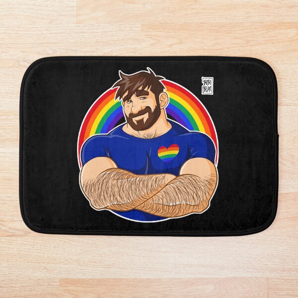 ADAM LIKES CROSSING ARMS - GAY PRIDE Bath Mat