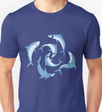 School of Happy Sharks Slim Fit T-Shirt