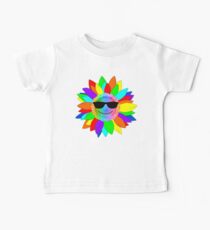 Regenbogen-Sonnenblumen-Lächeln Baby T-Shirt
