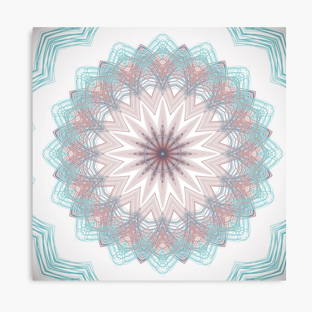 "Pastel Teal Pink Mandala Design " Canvas Print by SheilaWenzel Redbubble
