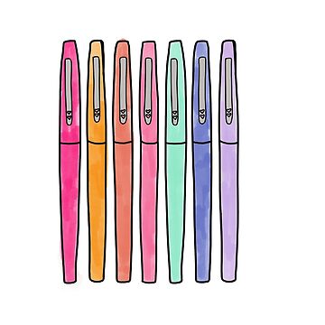 Flair Pens - A Girl's Best-friend Sticker for Sale by Allie Tucker