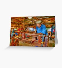 Foot Operated Wood Lathe Greeting Card