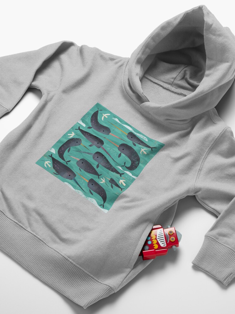 Alternate view of Narwhals and Narbirds Toddler Pullover Hoodie