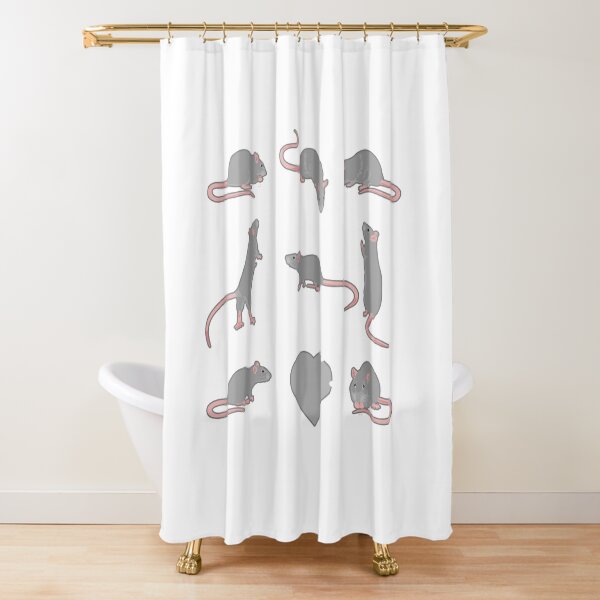 Gray rats in square Shower Curtain