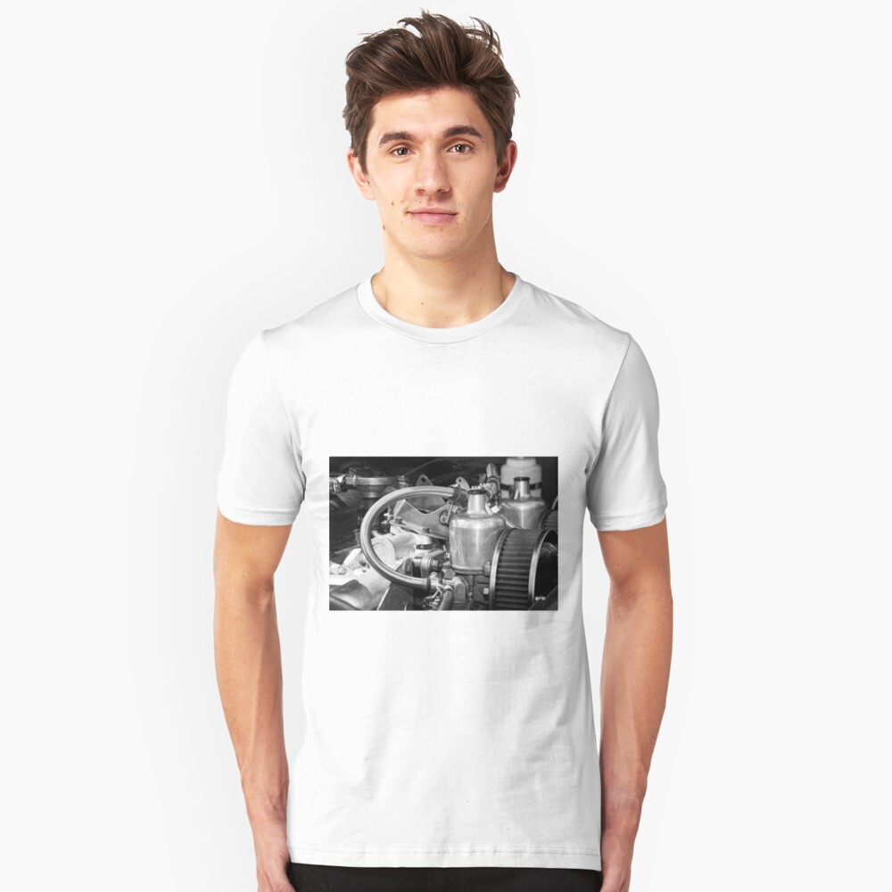 Classic MG Sports Car Engine Slim Fit T-Shirt
