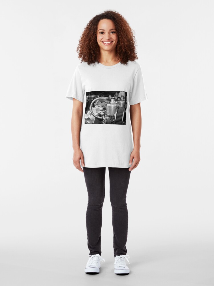 Alternate view of Classic MG Sports Car Engine Slim Fit T-Shirt