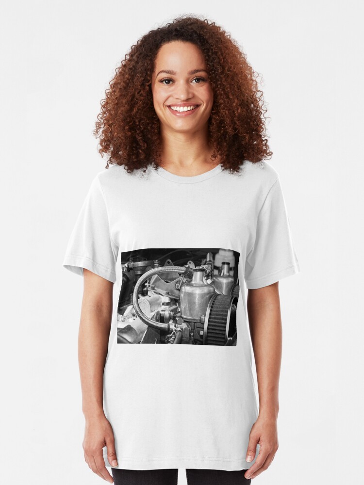 Alternate view of Classic MG Sports Car Engine Slim Fit T-Shirt