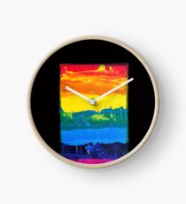 Reloj Bandera De Arco Iris Pintada A Mano 2