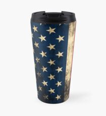 Rustic Patriotic American Flag Travel Mug