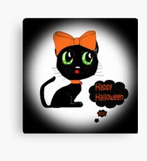 Anime Cat Halloween Canvas Print