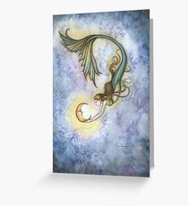 Deep Sea Moon Mermaid Fantasy Art Illustration Greeting Card