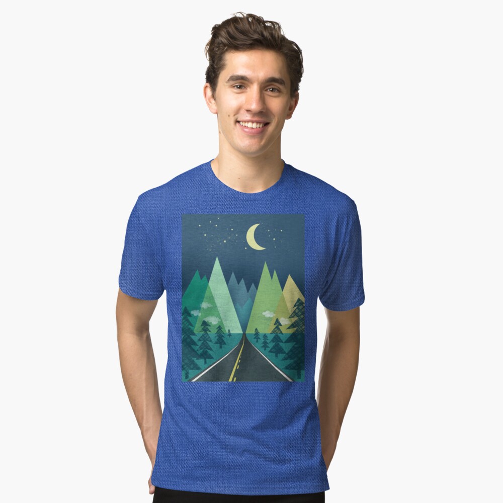 the Long Road at Night Tri-blend T-Shirt