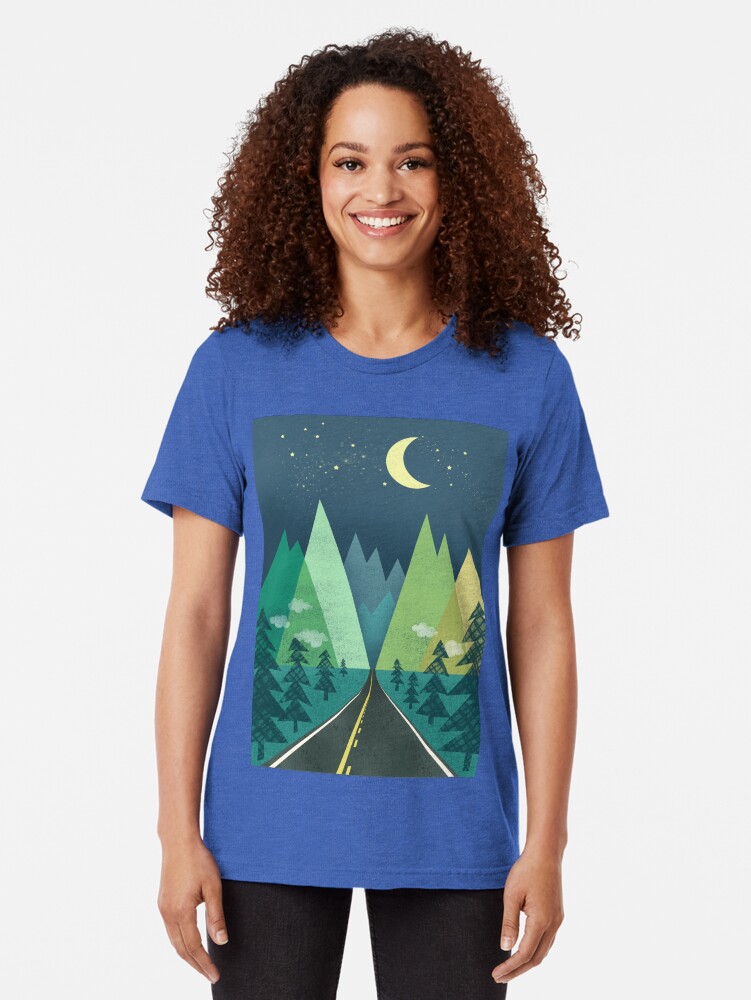 Alternate view of the Long Road at Night Tri-blend T-Shirt