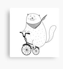 Bike cat Metal Print