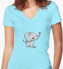 Elephant Women's Fitted V-Neck T-Shirt