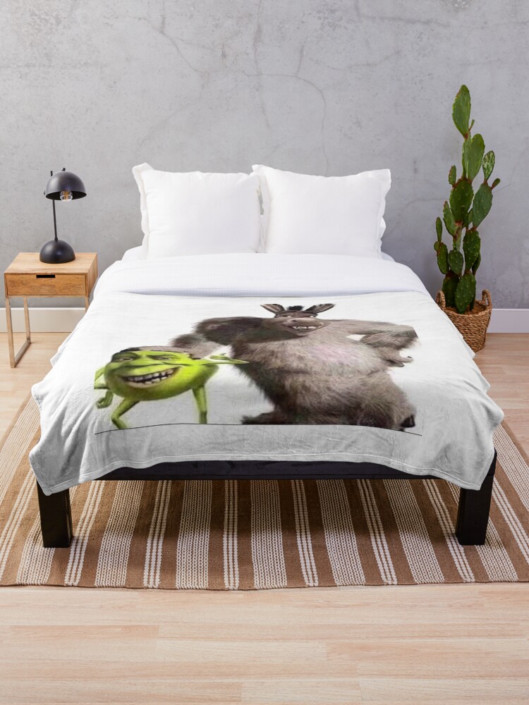 Shrek And Donkey X Monsters Inc Throw Blanket By Jfet10 Redbubble