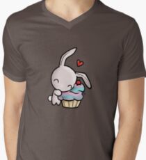 Cupcake Bunny Men's V-Neck T-Shirt
