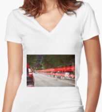 Long Exposure Women's Fitted V-Neck T-Shirt