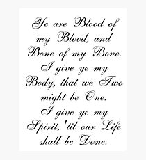 Outlander Wedding Vows Photographic Print