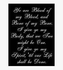 Outlander Wedding Vows Photographic Print