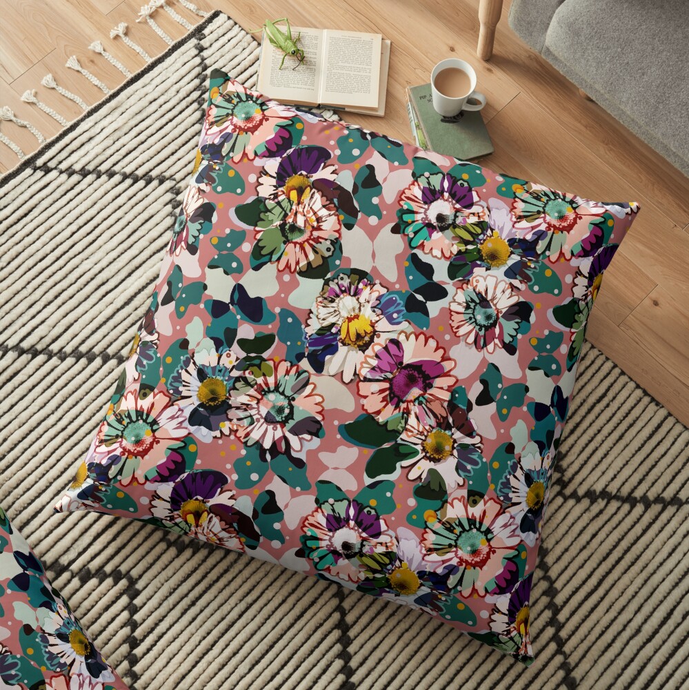 Vintage Butterflies III Floor Pillow